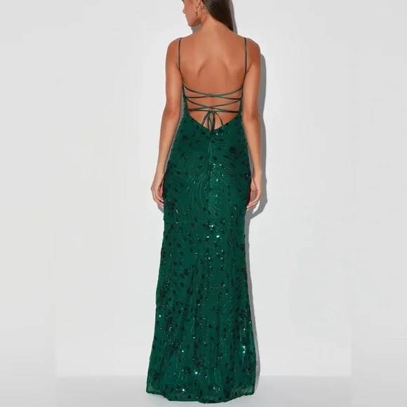 Lulu's Green prom/wedding special dress - Picture 2 of 4